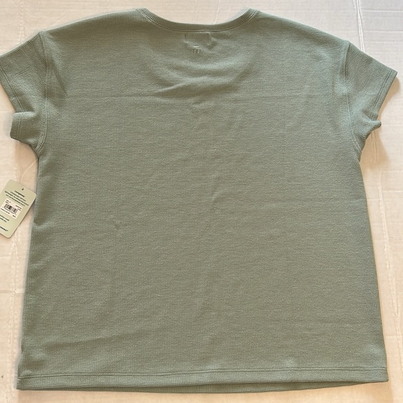 Tommy John Small Top Zen Waffle Lounge Tee Lily Pad green short sleeve crew NWT - Picture 4 of 7